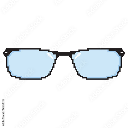 Pixelated colored eyeglasses icon Vector