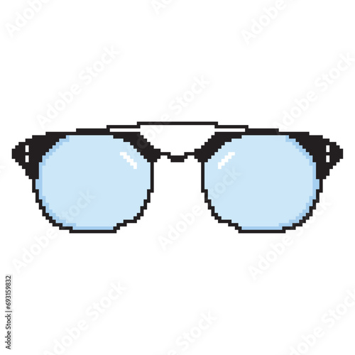 Pixelated colored eyeglasses icon Vector