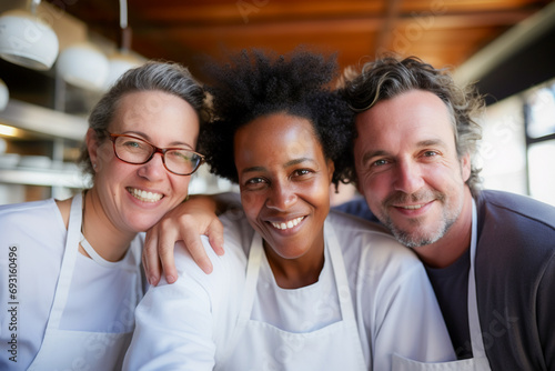 Los empleados felices de las pequeñas empresas se reúnen para celebrar las festividades en el lugar de trabajo.
