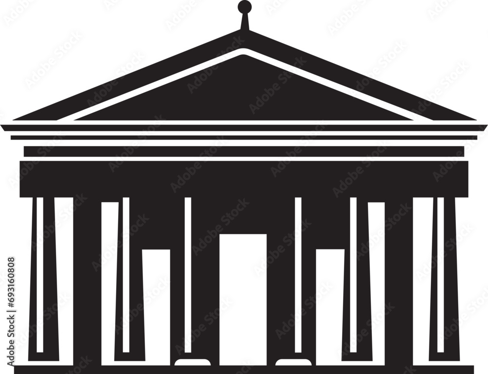 bank government Building Constructions icon in flat style. isolated on transparent background. Residential Building, Bank, Courthouse Architecture sign symbol vector for apps and website