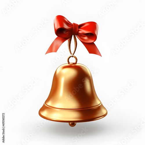 Etsy Golden Christmas Bell Template in Bronze Casting Style on White Background