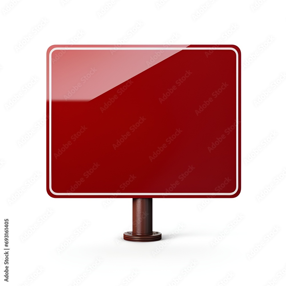 Dark Red Vector Traffic Sign on White Background, Large Screen Format Dark Red Vector Traffic Sign on White Background, Large Screen Format