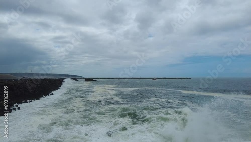 Vizhinjam sea port, Kerala coastline, Arabian sea, seascape view 