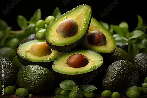 close up view of sliced avocado