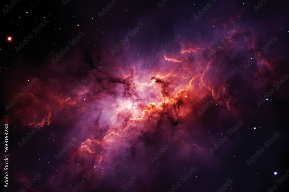 Vibrant space galaxy cloud revealing cosmos wonders through science and astronomy lens.