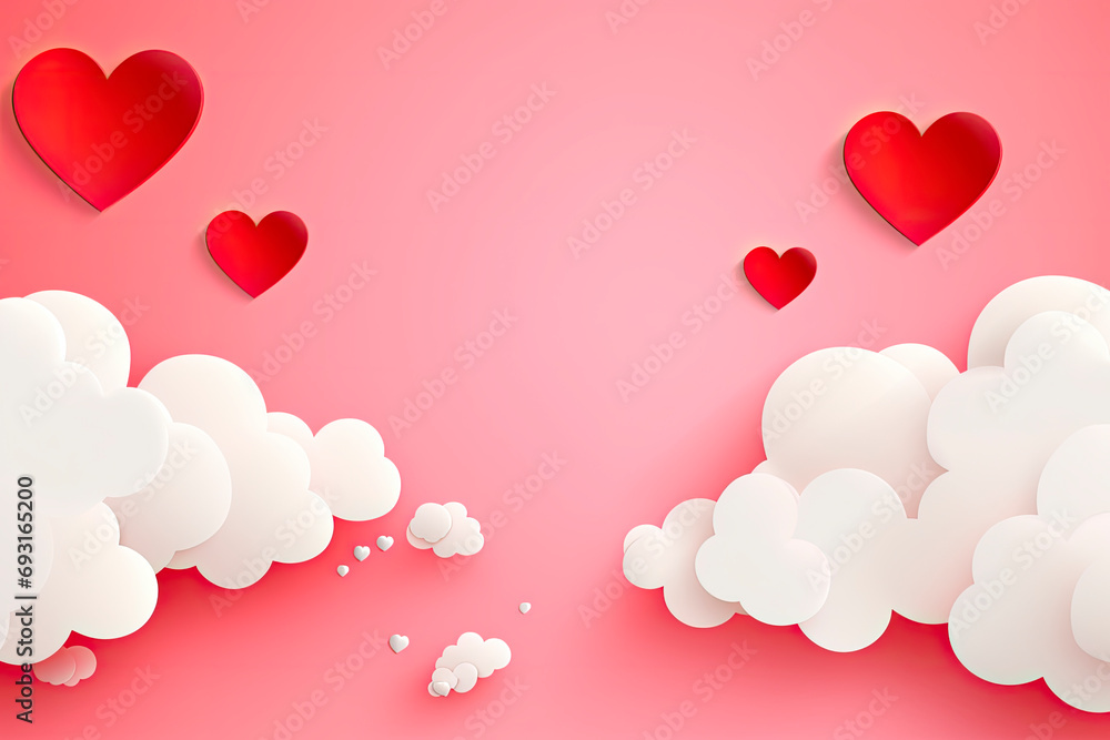 pink valentine background with hearts for promotional material
