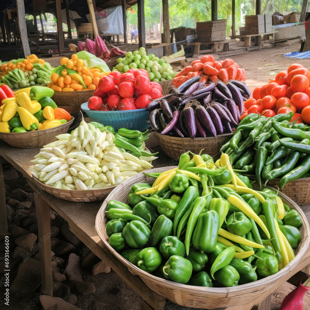 Fresh vegetables in the market Fresh vegetables in the market