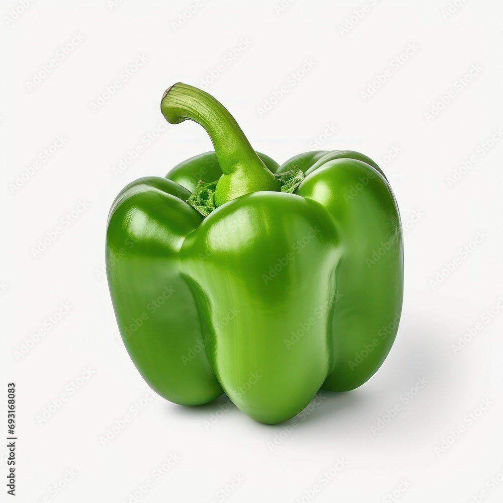 Fresh green capsicum on white background Fresh green capsicum on white background