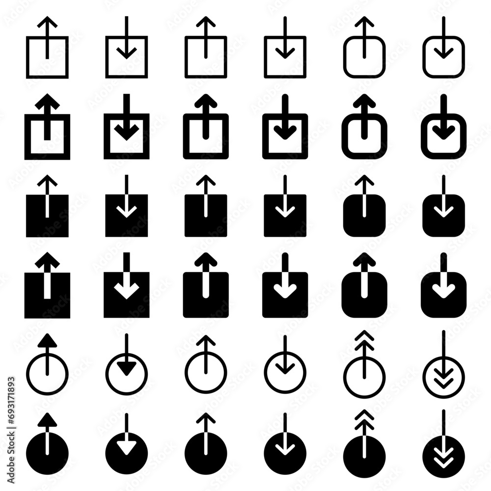 Arrow icon for download, upload, access, and add and subtraction.
Arrow icon for download, upload, access, and add and subtraction.