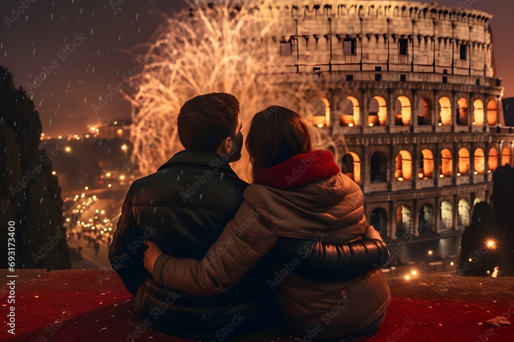 New Year's Eve Romance Overlooking the Colosseum in Rome New Year's Eve Romance Overlooking the Colosseum in Rome