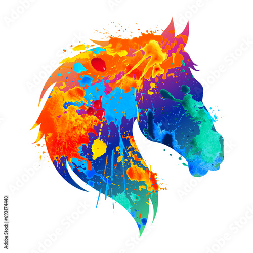 Vector silhouette of horse head