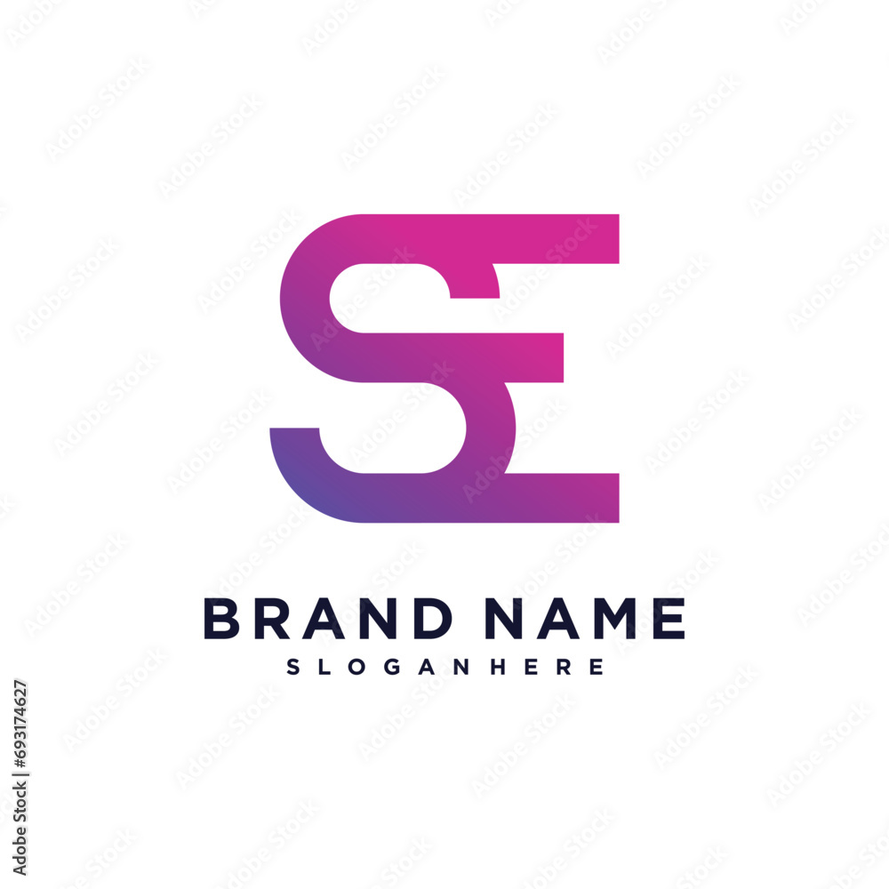 Letter SE design element vector icon idea with creative concept style Letter SE design element vector icon idea with creative concept style