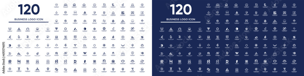 Set of collection 120 corporate business design element vector icon idea with creative concept style - obrazy, fototapety, plakaty 