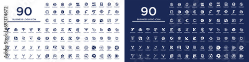 Set of collection 90 corporate business design element vector icon idea with creative concept style