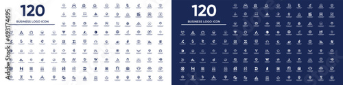 Set of collection 120 corporate business design element vector icon idea with creative concept style photo