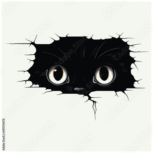 Fototapeta Naklejka Na Ścianę i Meble -  illustration of a cat in apart paper