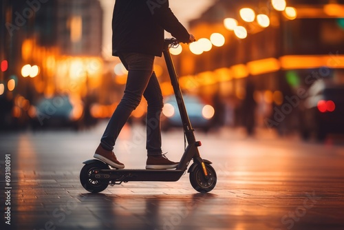an electric scooter traveling on a city © cristian
