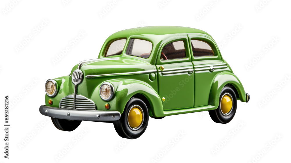 green retro car isolated on transparent