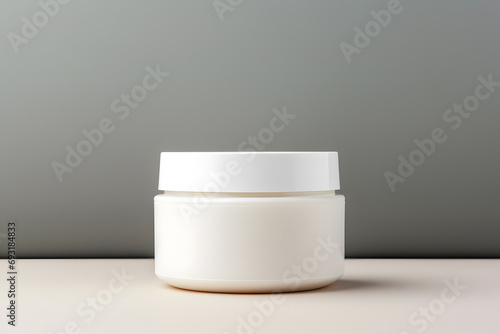 White jar of cosmetic cream Mock up. Cosmetic beauty product branding mockup 
