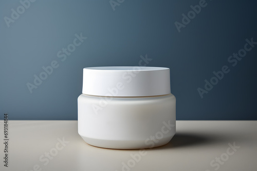 White jar of cosmetic cream Mock up. Cosmetic beauty product branding mockup 