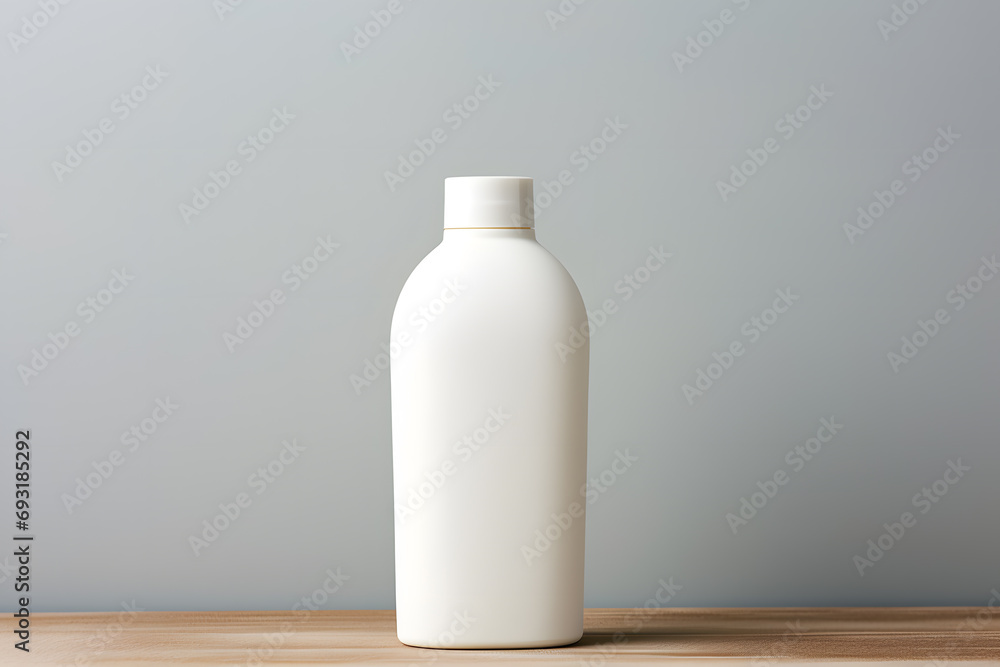White empty shampoo bottle mock up in modern bathroom interior White empty shampoo bottle mock up in modern bathroom interior