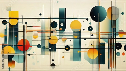 Abstract geometric pattern composition. Graphic Art
