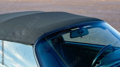 Windshield of a convertible car photo