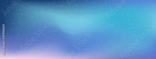 Northern lights, Night shining starry sky, Polar lights, luminescence, Space background and stars in infinity cosmos, Vector blurred background.