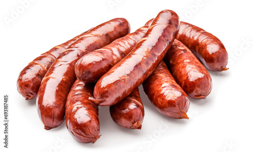 Grilled bratwurst Pork Sausages, bbq sausages, isolated on white transparent background. png
