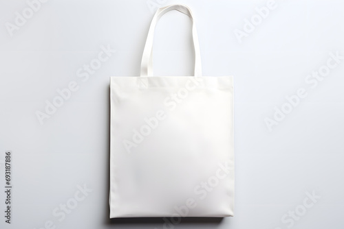 Mock up of pure white tote bag 