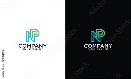 Simple Initial Letter NP Logo.Usable for Business and Branding Logos. Flat Vector Logo Design Template Element.