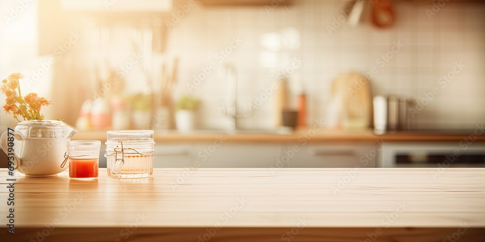 Blurred kitchen table and background. Blurred kitchen table and background.