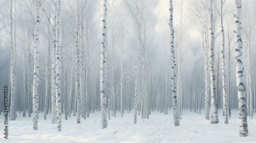  a forest filled with lots of tall trees covered in a blanket of snow next to a forest filled with lots of tall trees covered in snow covered with lots of snow.