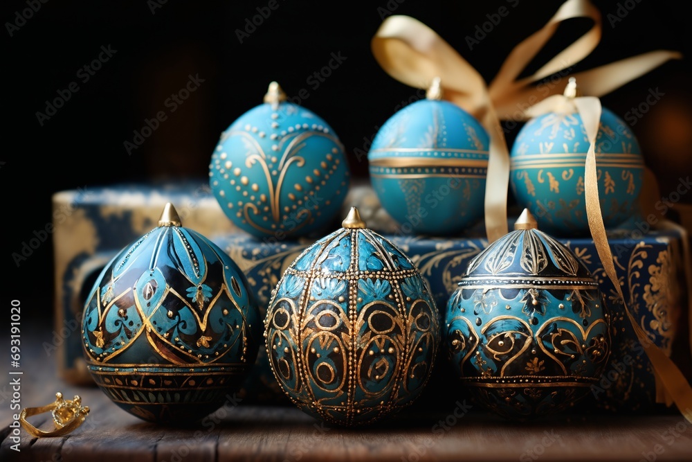 close view of a glass balls on a festive background of illumination, bokeh lights, Christmas decoration for New Year holidays, winter season close view of a glass balls on a festive background of illumination, bokeh lights, Christmas decoration for New Year holidays, winter season