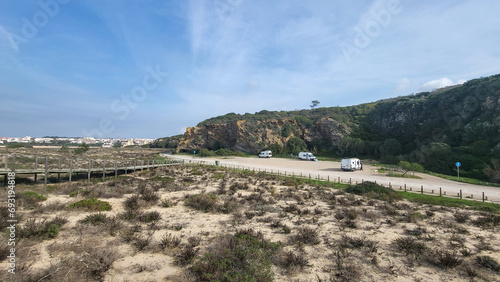 Cliffs on the Beach Near Vila Nova De Milfontes, Alentejo, Portugal. In the Footsteps of Rota Vicentina. Fisherman Trail.