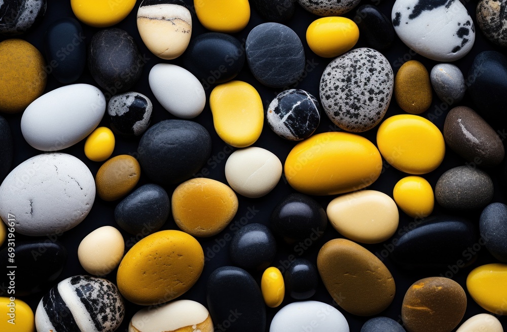 background with black and yellow colored stones background with black and yellow colored stones