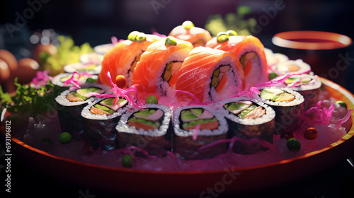Luxurious sushi japanese cuisine