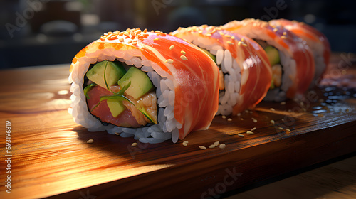 Luxurious sushi  japanese cuisine