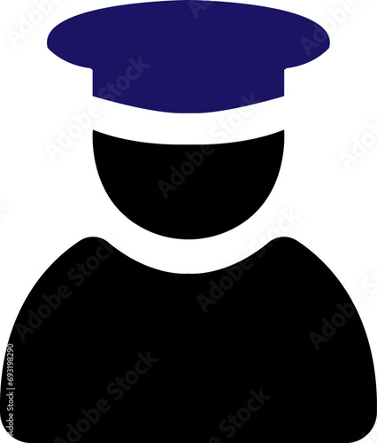 Policeman avatar vector icon illustration isolated on white background