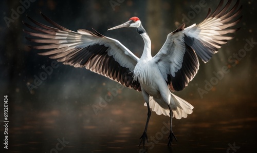 two cranes flying close to each other © ArtCookStudio