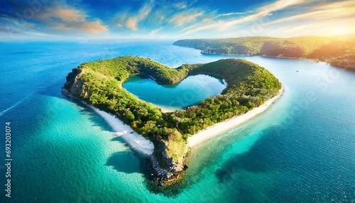 paradise island in the form of heart © Kelsey