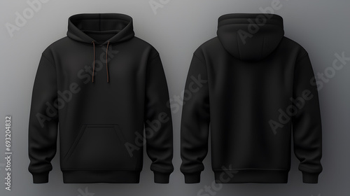 Black sweater Mock up. Sweatshirt long sleeve with clipping path, hoody for design mockup for print