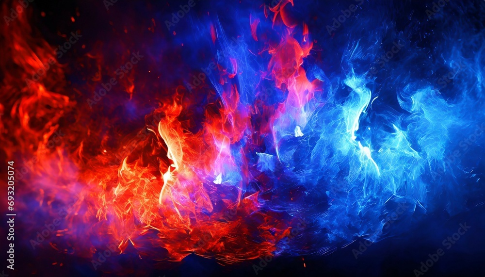 blue and red fire