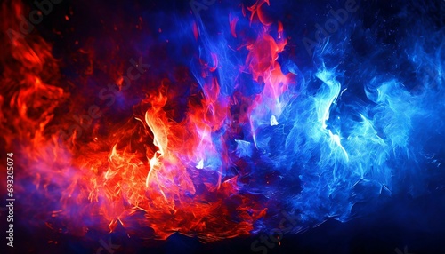 blue and red fire