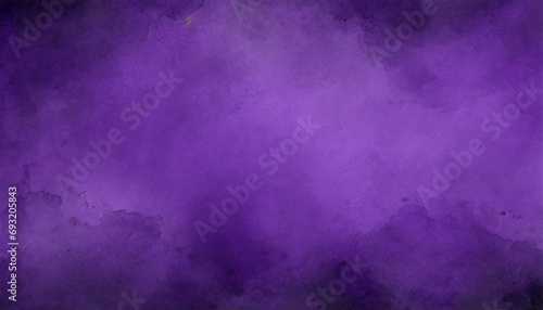 purple background texture paper or banner design in deep purple color with watercolor paint stains and black vintage border grunge