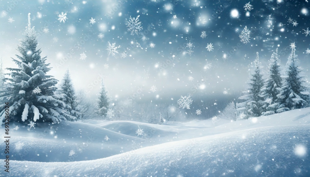 winter background with snowflakes christmas background with heavy snowfall snowflakes in the sky