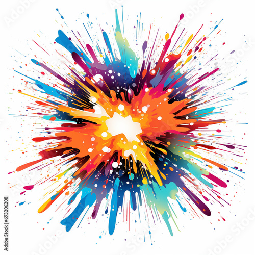 Colorful explosion on white background.