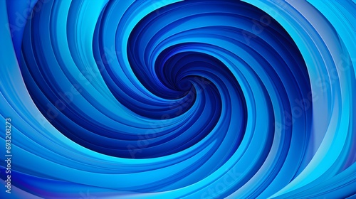 Blue Psychedelic Spiral Pattern. Hypnotic Abstract Background