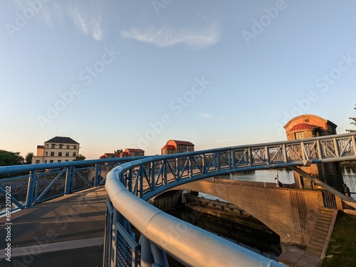 Nymburk historical town on Labe river(Elbe) with its bridges water ways and historical city center in Podebrady region, Bohemia,Czech republic,Europe
