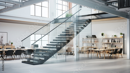 realistic mockup of a modern stair